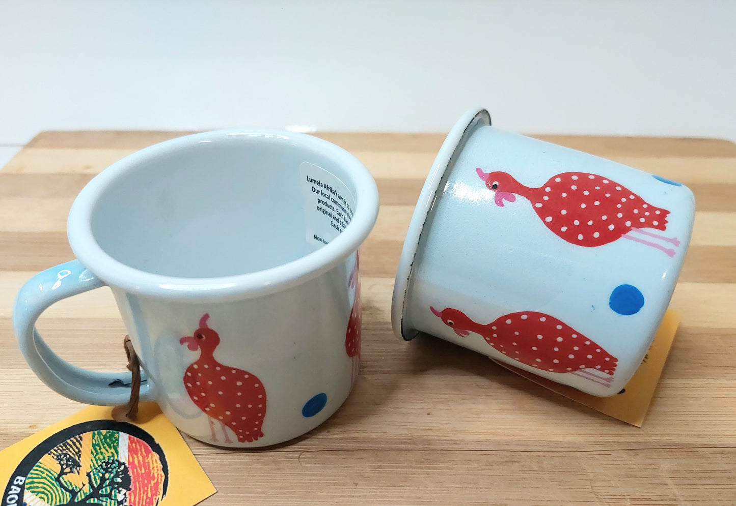 guineafowl - Hand painted Enamel mug 6cm