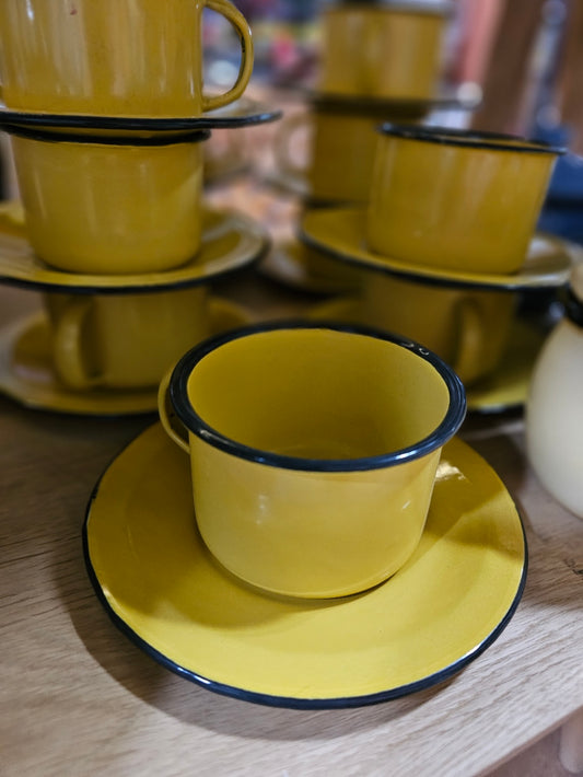 Enamel 9cm Mug with 15cm Saucer