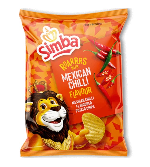 Simba Mexican Chilli Flavor Potato Chips, 125g