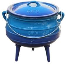 3-Legged Cast Iron Potjie Cooker NR3 Enamel blue