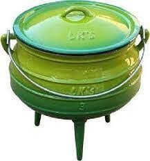 3-Legged Cast Iron Potjie Cooker NR3 Enamel green