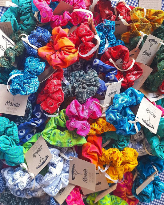 Shweshwe scrunchies (mix of 6)